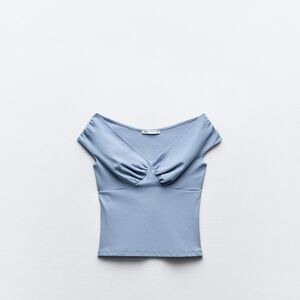 Blue Off-Shoulder Top
